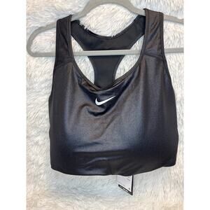 Nike NWT Swoosh Sports Bra Dri-fit Medium Support DN4917-010 Black Size 2X